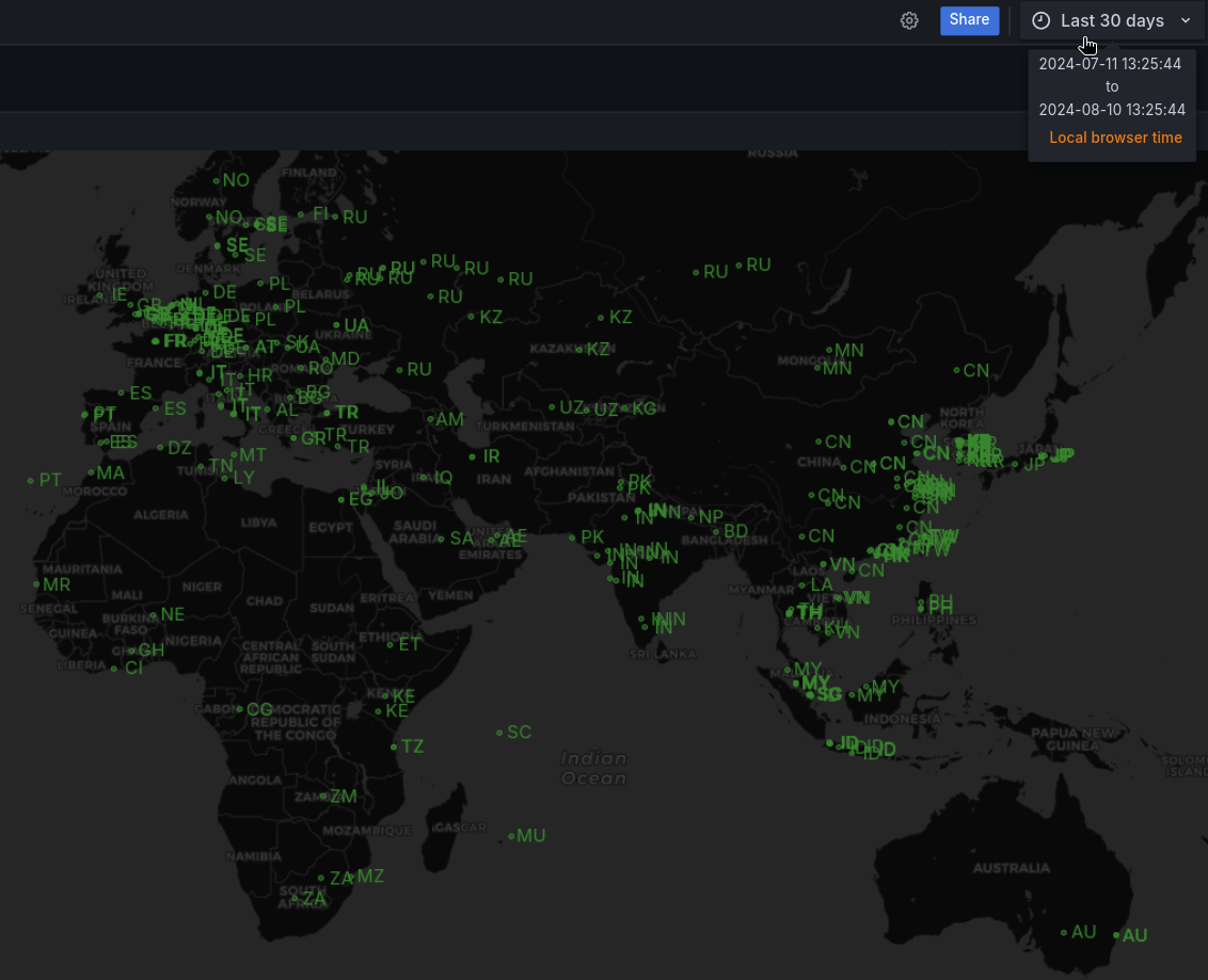 Crowdsec-Cyberthreats-Grafana-Dashboard-Geomap
